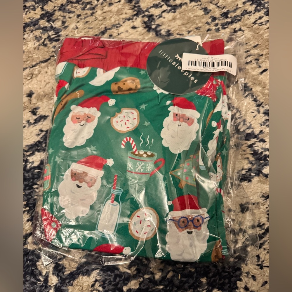 Little Sleepies Cookies for Santa Mens XL pants NEW